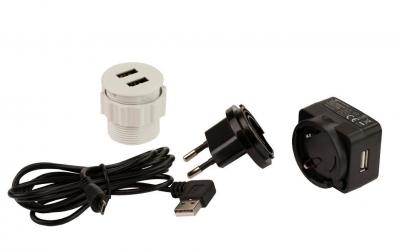 Predlžovačka USB "ROUND" šedá