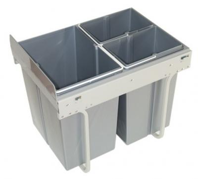 Kôš na odpad. 400 šedý 20L+2x10L -&nbsp;Použitý guličkový plnovýsuv