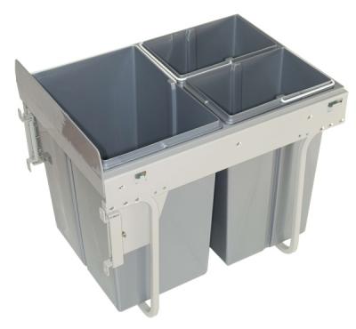 Kôš na odpad.400 šedý 20L+2x10L ČELO -&nbsp;Použitý guličkový plnovýsuv