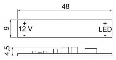 schéma<br />Vypínač bezdotykový do LED lišty 60W