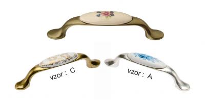 Úchytka porcelán 0728P - vzor B