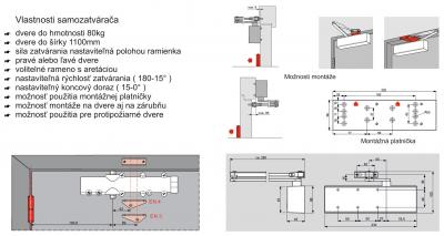 použitie<br />Zatvárač TS71 EN2-4 teleso strieborn