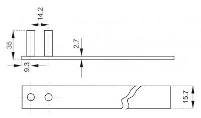 schéma<br />Tyč k centrálnemu zámku, hliník, 600mm