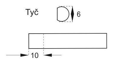 schéma<br />922 x nikel - Tyč k trojcestnému zámku, 1500mm
