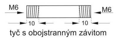 schéma<br />Tyč s obojstranným závitom, 1000mm