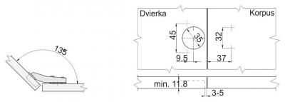 schéma<br />Záves GTV plus 45° s piestom