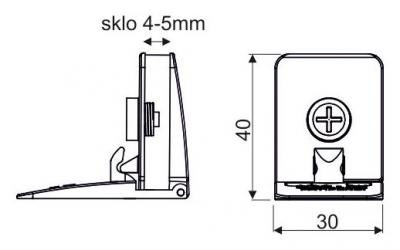 schéma<br />SQUARE chróm - Záves na sklo, Pravý + Ľavý