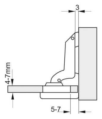 schéma<br />SOFT - Záves na sklo vložený s tlmením, 26mm