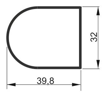 schéma<br />HINGE matný chróm - Ovalná krytka k závesu SISO HINGE, 40x30mm