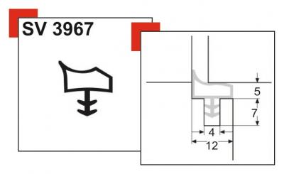 schéma<br />Tesnenie S 3967 dverové biele