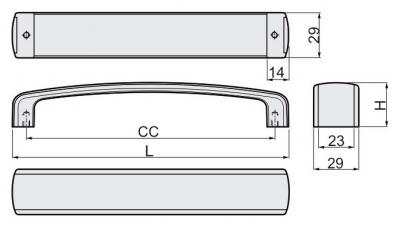 schéma<br />Úchytka MONZA 160mm nerez