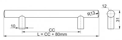 schéma<br />Úchytka 5801/ 96mm/156/12 mat. nikel