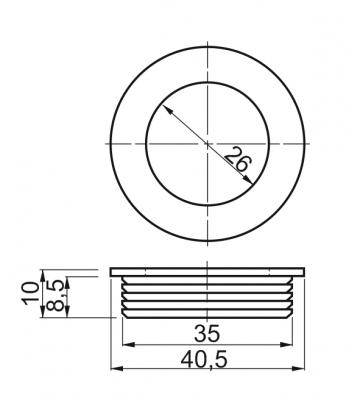 schéma<br />Úchytka B226 35x8,5mm biela