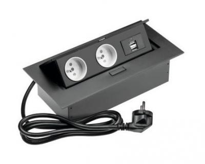 Zás.kanc šedá 220V + USB