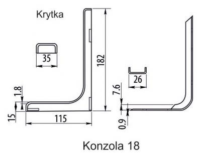 schéma<br />Konzola 18 s krytom biely