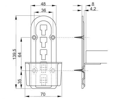 schéma<br />Kovanie na postele REGULO 140mm
