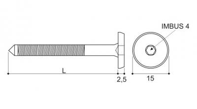 schéma<br />Skrutka FIFTEN M6x30mm zinok