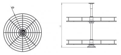 schéma<br />S-3033 otočný 4/4 kôš 600x700mm chro