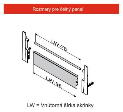 schéma<br />Čelný panel pre vnut. zásuvku 1100mm