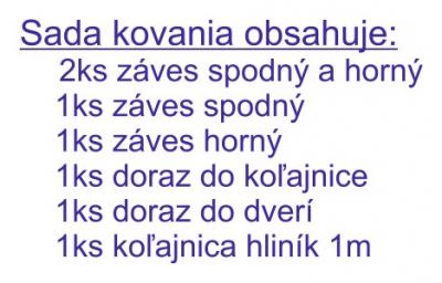 info<br />Sada kov. +1M koľ. lamacie dvere P-L