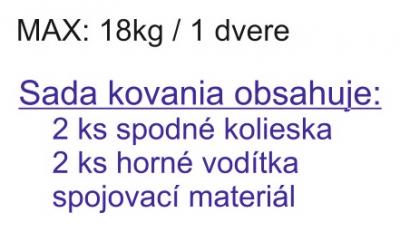 info<br />Kovanie na posuvné dvere hnedé -&nbsp;Do hmotnosti 18 kg