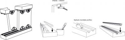 montáž<br />Kovanie na posuvné dvere hnedé -&nbsp;Do hmotnosti 18 kg