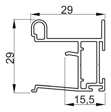 schéma<br />Profil bočný VISTA 2,7m strieborná