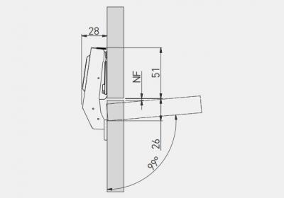 schéma<br />Záves 3D GTV 90° s piestom