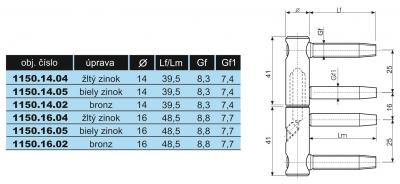 schéma<br />Záves dverový 1150/14 biely zinok 3D