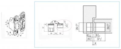použitie<br />K 6700 CS P-L záves kubica 90kg