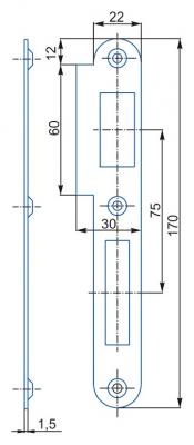 schéma<br />K 182 Ľ protiplech 2/2 Zn rovný