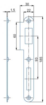 schéma<br />K 180 Ľ protiplech 2/2 Zn rovný